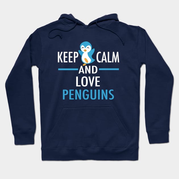 Cute Keep Calm Love Penguins Hoodie by epiclovedesigns